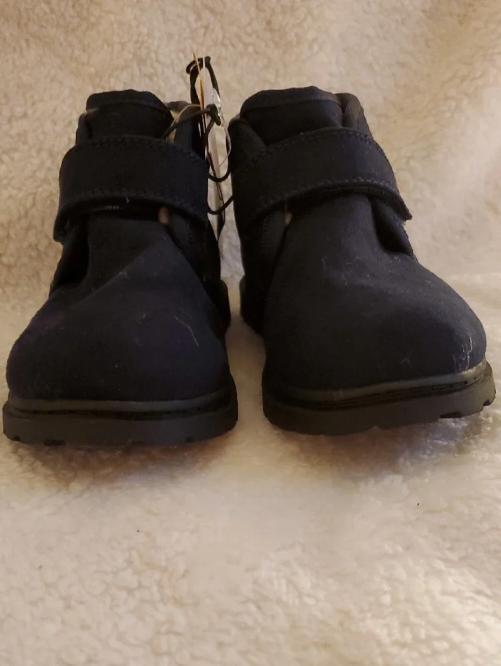 Cat & Jack Navy Magnus Toddler Boots Faux Sherpa Lined Hook & Loop Size 8 NWT